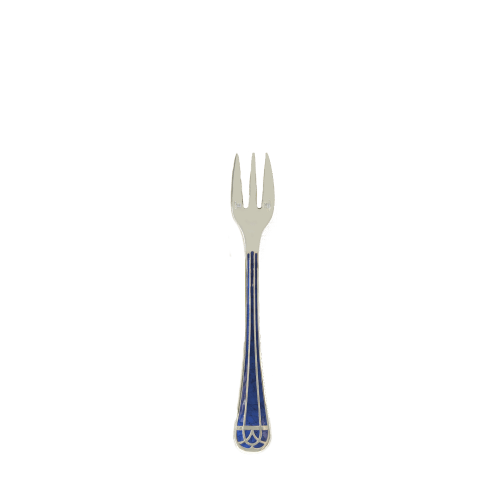 christofle Silver-Plated Oyster Fork - Marbled Blue Talisman