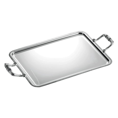 christofle Silver-Plated Rectangular Serving Tray with Handles - 19 x 15" Malmaison