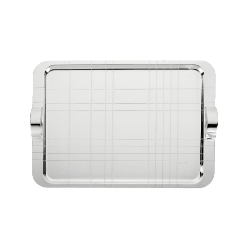 christofle Silver-Plated Rectangular Tray - 18 x 13 in Graphik