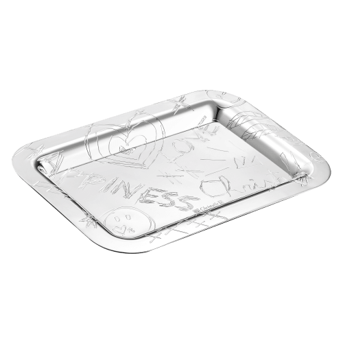 christofle Silver-Plated Rectangular Tray - 4 x 6 in Graffiti