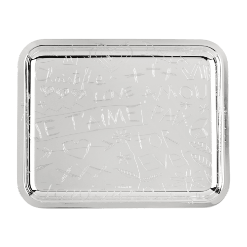 christofle Silver-Plated Rectangular Tray - 8 X 6 in Graffiti