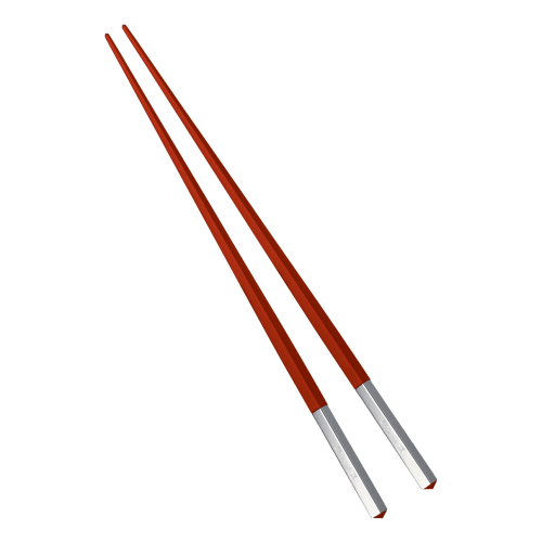 christofle Silver-Plated Red Japanese Chopsticks UNI