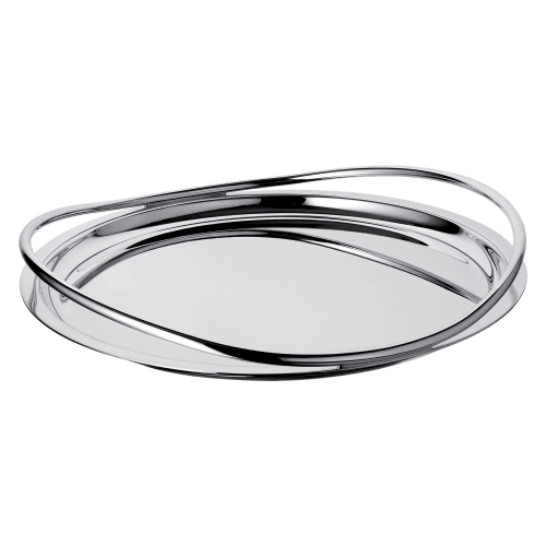 christofle Silver-Plated Round Serving Tray - 15 in Vertigo