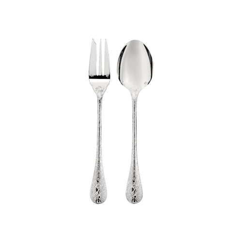 christofle Silver-Plated Salad Serving Set Jardin d'Eden