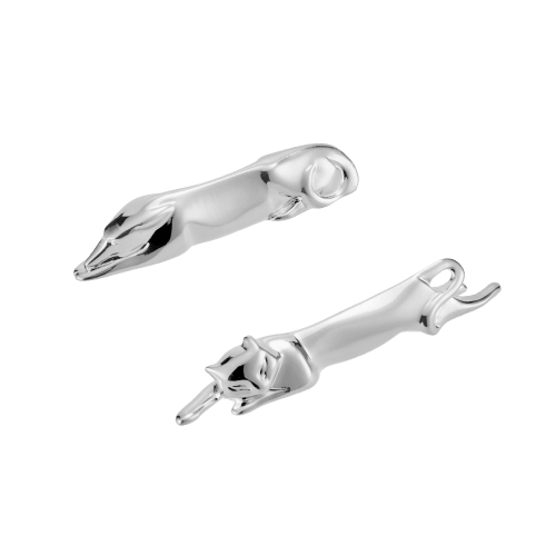 christofle Silver-plated Set of 2 Knife Rests Dog/Cat Gallia