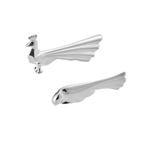 christofle Silver-plated Set of 2 Knife Rests Peacock and Dove Gallia