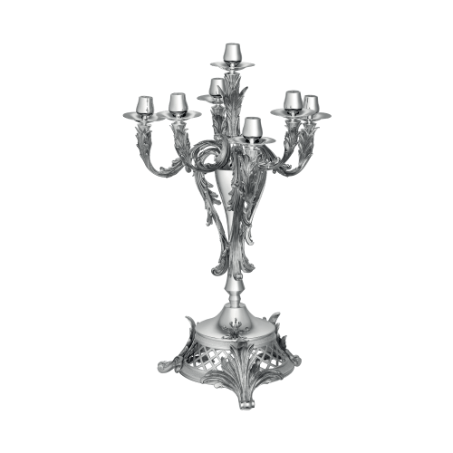 christofle Silver plated seven light candelabra Marly