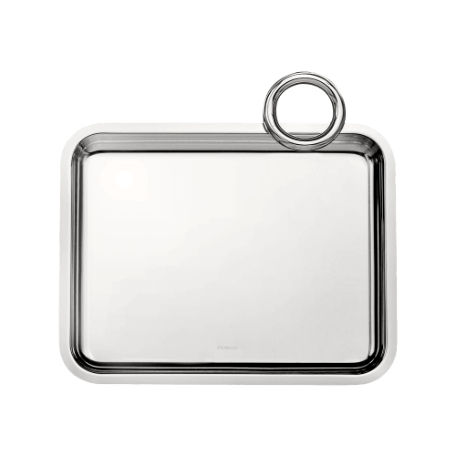 christofle Silver-Plated Single-Handle Tray 8 x 6 in Vertigo