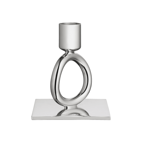 christofle Silver-Plated Single-Ring Candlestick Holder Vertigo