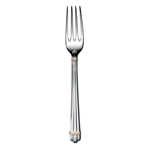 christofle Silver-Plated Standard Dinner Fork with Gold Ring Aria