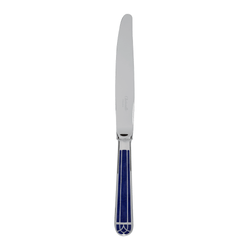 christofle Silver-Plated Standard Dinner Knife - Marbled Blue Talisman