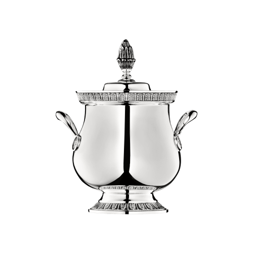 christofle Silver-Plated Sugar Bowl with Lid Malmaison