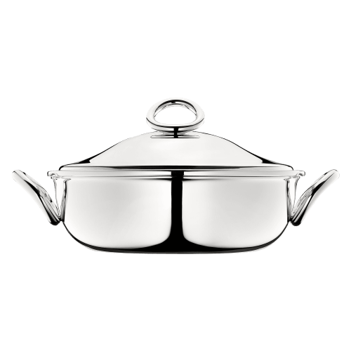 christofle Silver-Plated Vegetable Dish with Lid Vertigo