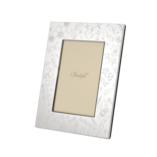 christofle Silvered Picture Frame - 4 x 6 in Graffiti