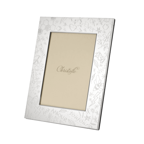 christofle Silvered Picture Frame - 5 x 7 in Graffiti