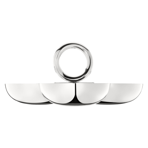 christofle Small Silver-Plated 3-Bowl Snack Dish Vertigo