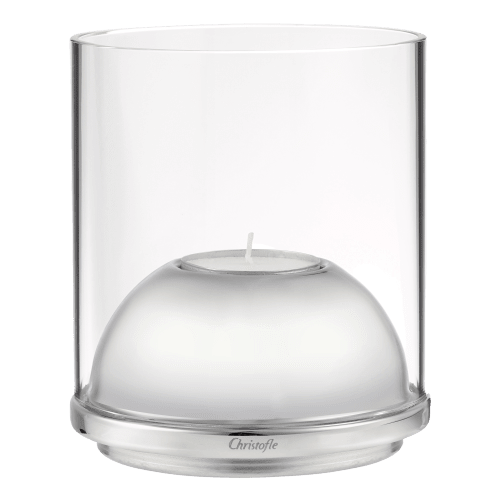 christofle Small Stainless Steel & Glass Hurricane Oh de Christofle