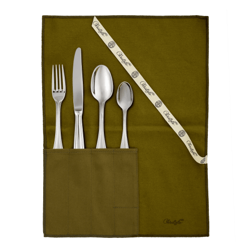 christofle Stainless Steel Medium Individual Flatware Set Perles