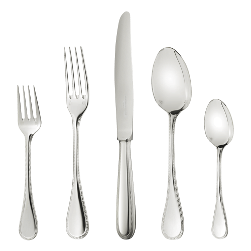 christofle Sterling Silver 5-Piece Place Setting Perles