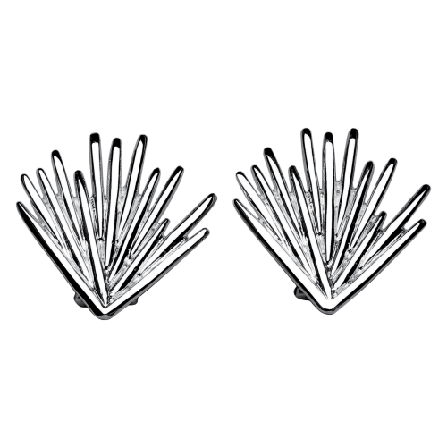 christofle Sterling Silver Clip-On Earrings Palmaceae