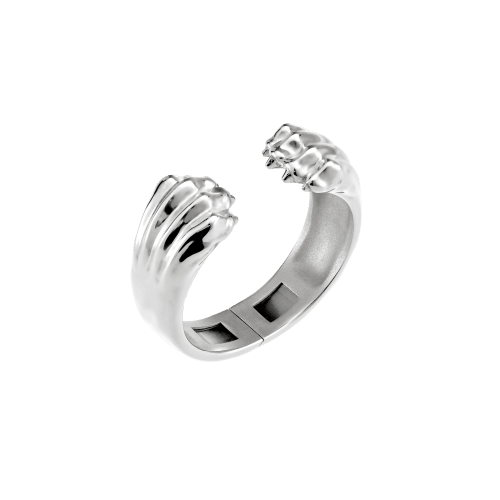 christofle Sterling-Silver Cuff Bracelet Rhodium-Plated Patte de Lion