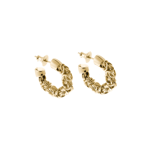 christofle Sterling Silver Gilded 18 carats Hoop earrings Pompon