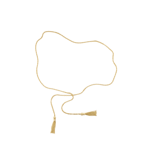 christofle Sterling Silver Gilded 18 Carats Long Necklace - Belt Pompon