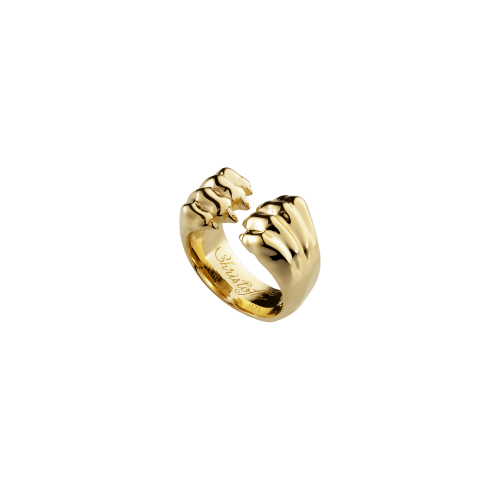 christofle Sterling-Silver Gilded 24 carats Open Ring Patte de Lion