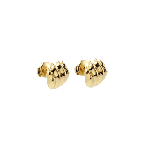 christofle Sterling-Silver Gilded 24 carats Stud Earrings Patte de Lion