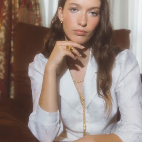 christofle Sterling-Silver Gilded Pompon Jewelry Set Pompon