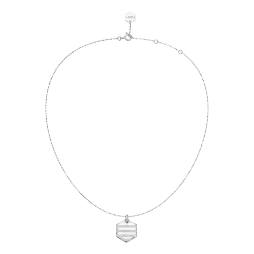 christofle Sterling Silver Hexagon chain necklace Beebee de Christofle