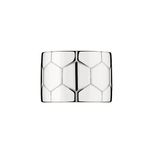 christofle Sterling Silver Hexagon Wide Ring Code Royale