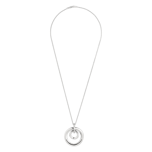 christofle Sterling Silver Large Double Circle Necklace Idole de Christofle