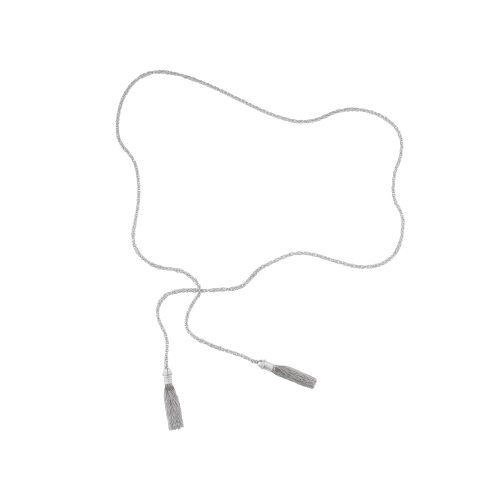 christofle Sterling Silver Long Necklace - Belt Pompon