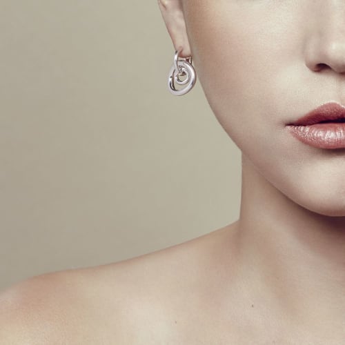 christofle Sterling Silver Pendant Earrings Idole de Christofle