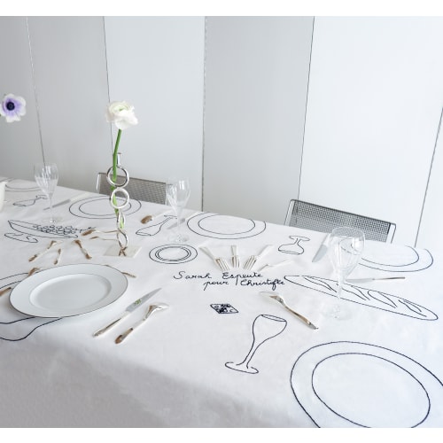 christofle Tablecloth for 12 people - Sarah Espeute for Christofle Infini Christofle
