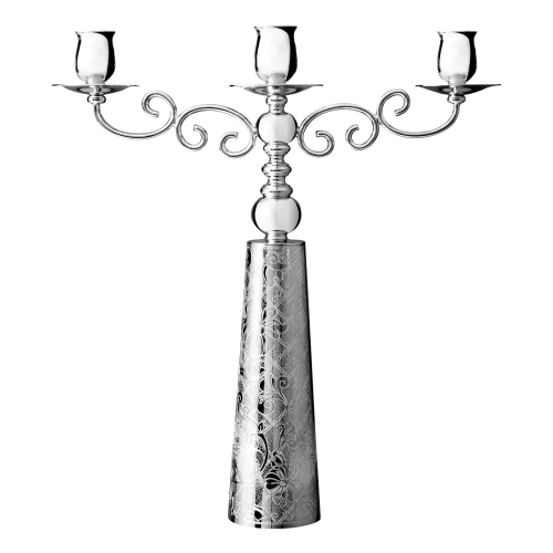christofle Three Candle Silver-Plated Candelabra Jardin d'Eden