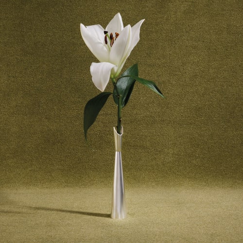 christofle Vintage Silvered Cardinal Vase Lino Sabattini