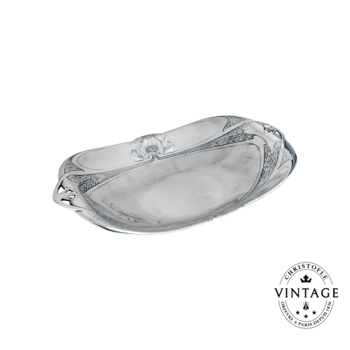 christofle Vintage Silvered Ear of Wheat Bread Basket Gallia