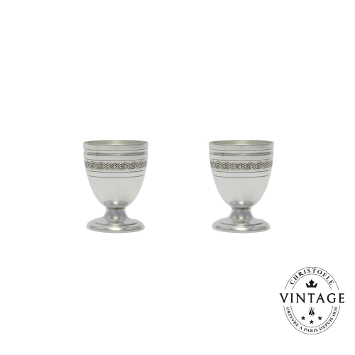 christofle Vintage Silvered Egg Cups - Set of 2 Villeroy