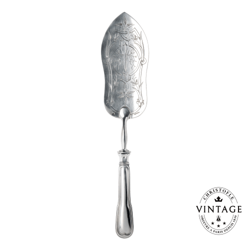 christofle Vintage Silvered Fish Trowel Filets gravés