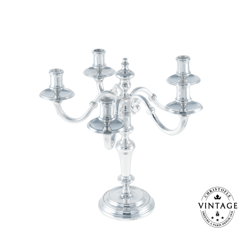 christofle Vintage Silvered Five Light Candelabra Choiseul