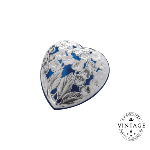 christofle Vintage Silvered Heart-Rest Meteor Lumière d'Argent