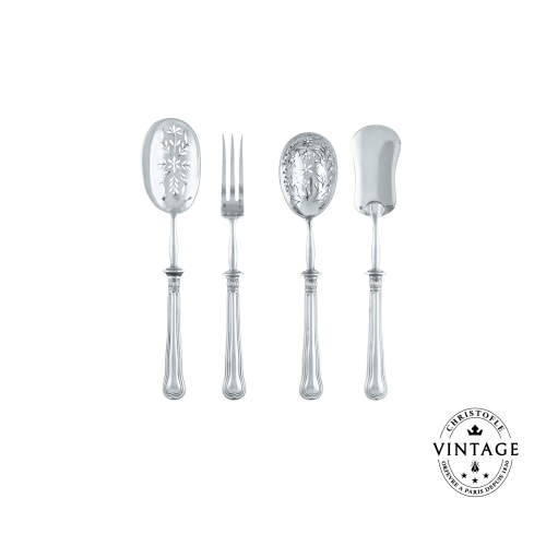 christofle Vintage Silvered Hors d'oeuvre 4-piece Set Violon Filets