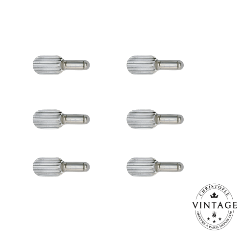 christofle Vintage Silvered Knife Holders - Set of 6 Strié