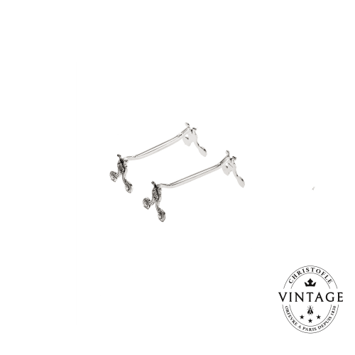 christofle Vintage Silvered Knife Rest Duo Coquille