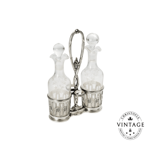 christofle Vintage Silvered Louis XVI Arcades Oil and Vinegar Maker Gallia