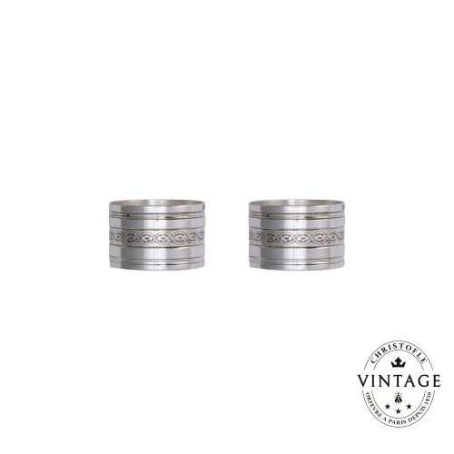 christofle Vintage Silvered Napkin Rings - Set of 2 Villeroy