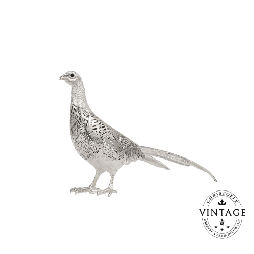 christofle Vintage Silvered Pheasant Lumière d'Argent