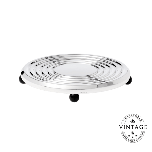 christofle Vintage Silvered Plate Coaster Ondulations
